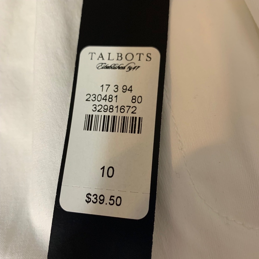 NWT Talbots Chino Shorts 10 White Cotton Clean Girl Flat Front Preppy Classic - Picture 4 of 12